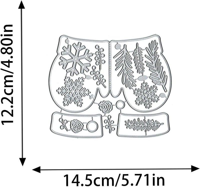 Feemkota Christmas Mitten Wreath Die Cuts for Card Making Glove Stamps Cutting Dies for DIY Paper Scrapbooking Crafts Embossing Festival Decorations - Image 5